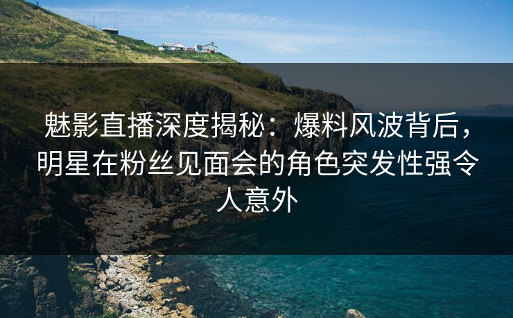魅影直播深度揭秘：爆料风波背后，明星在粉丝见面会的角色突发性强令人意外